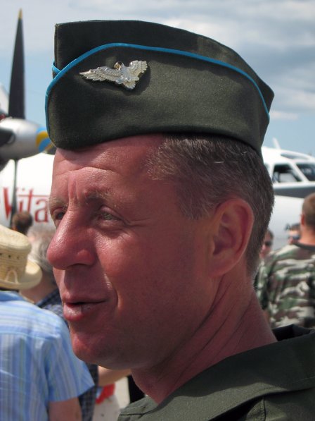 This man is the lead pilot of Su-25, so called "flying tank". This aircraft has been widely used during all the recent wars Russia participated in. Very useful to support ground attack. ������ ���� ������ - http://www.flickr.com/photos/skovalyov/ 