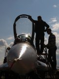 Pilot show the Su-27 cockpit to airshow visitors. ������ ���� ������ - http://www.flickr.com/photos/skovalyov/