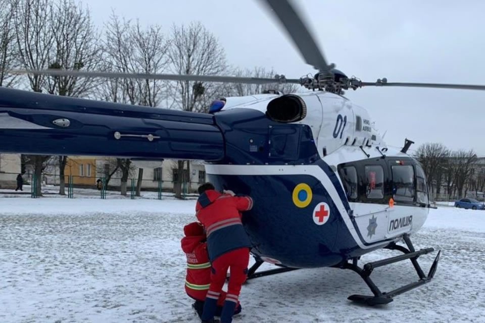 Во Львове в январе выполнено 15 аэромедицинских эвакуаций