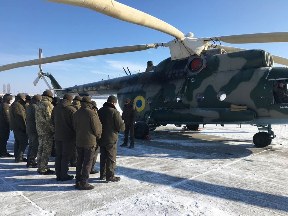 Нацгвардейцы провели тренаж по вынужденному покиданию воздушного судна