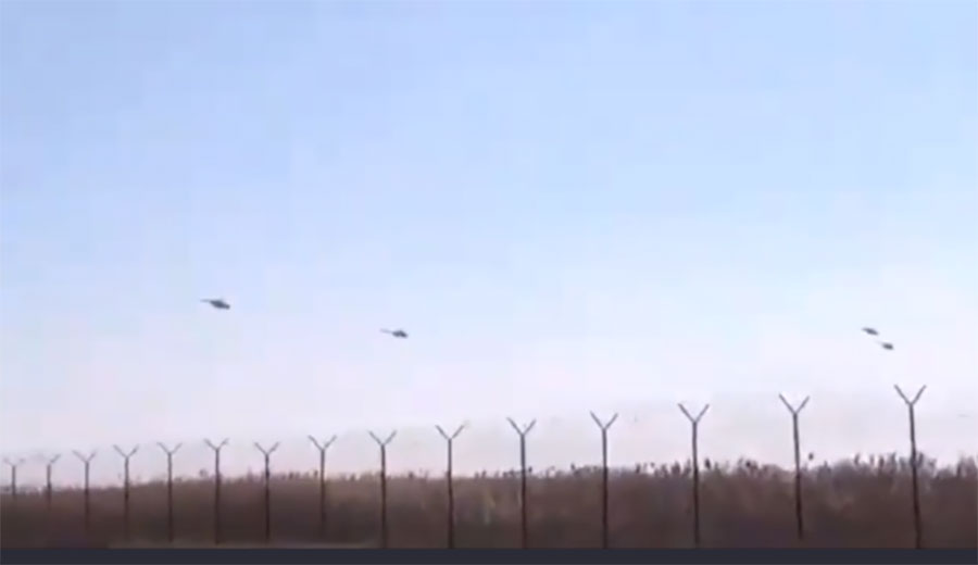 Вблизи границы заметили российские вертолеты 