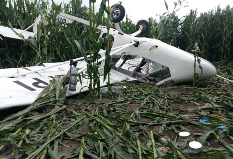 В Сумской области разбился самолет. Пилот погиб.