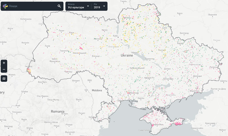 Запущена космическая карта посевов в Украине